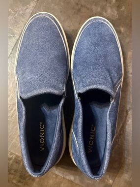 Vionic Denim Blue Slip-On Canvas Sneakers